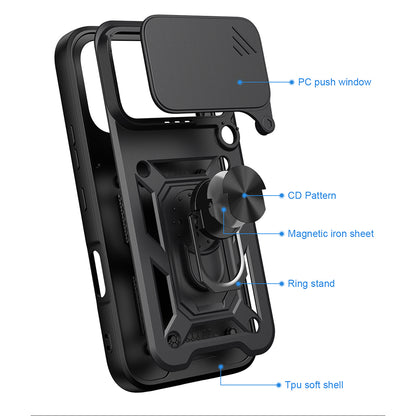 Case for Honor 600 Pro / 600, Techsuit, CamShield, Black