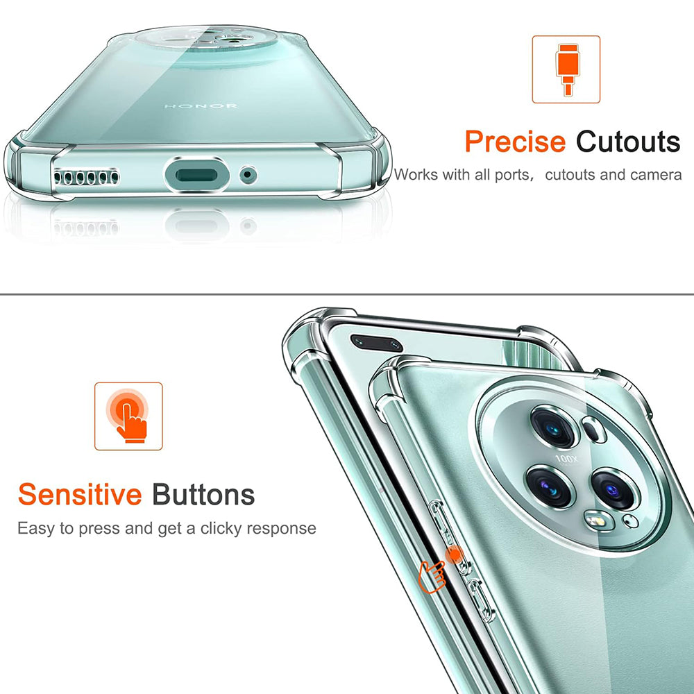 Case for Honor Magic5 Pro, Techsuit, Shockproof Clear, Transparent