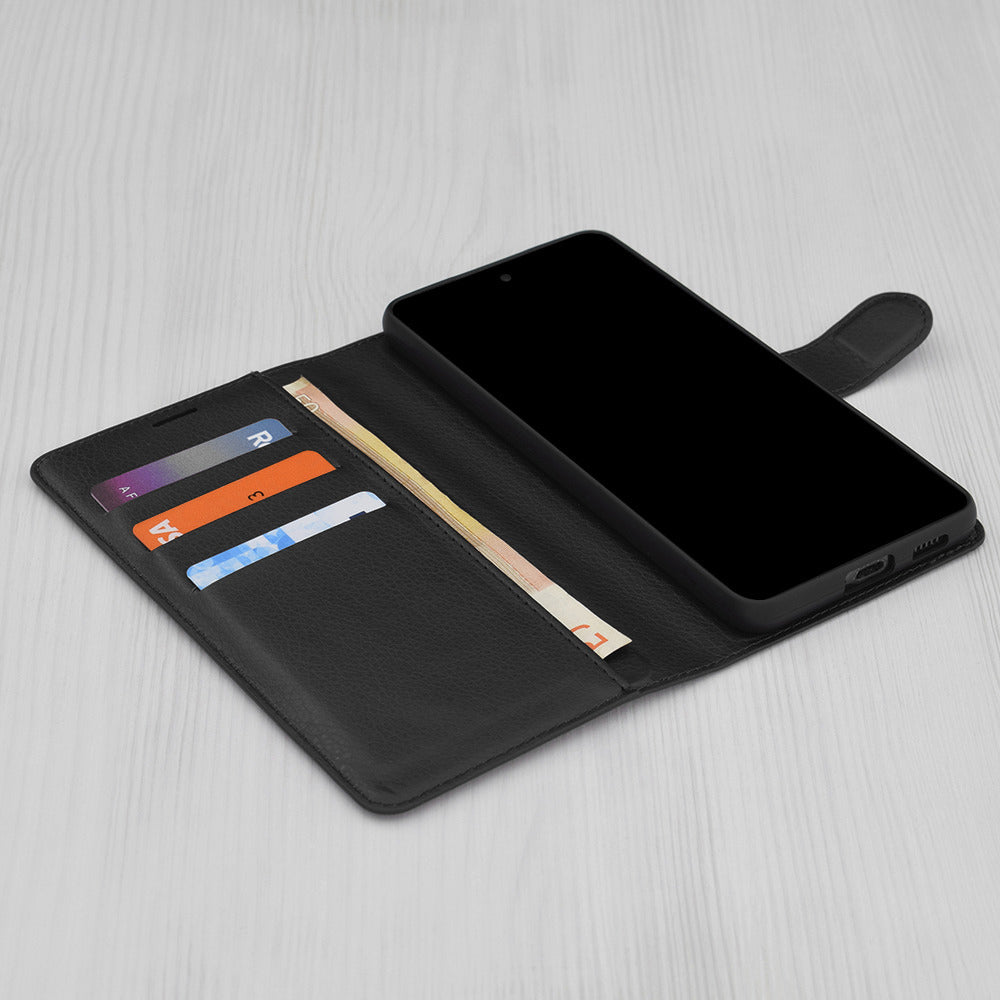 Case for Motorola Edge 70 Fusion, Techsuit, Leather Folio, Black