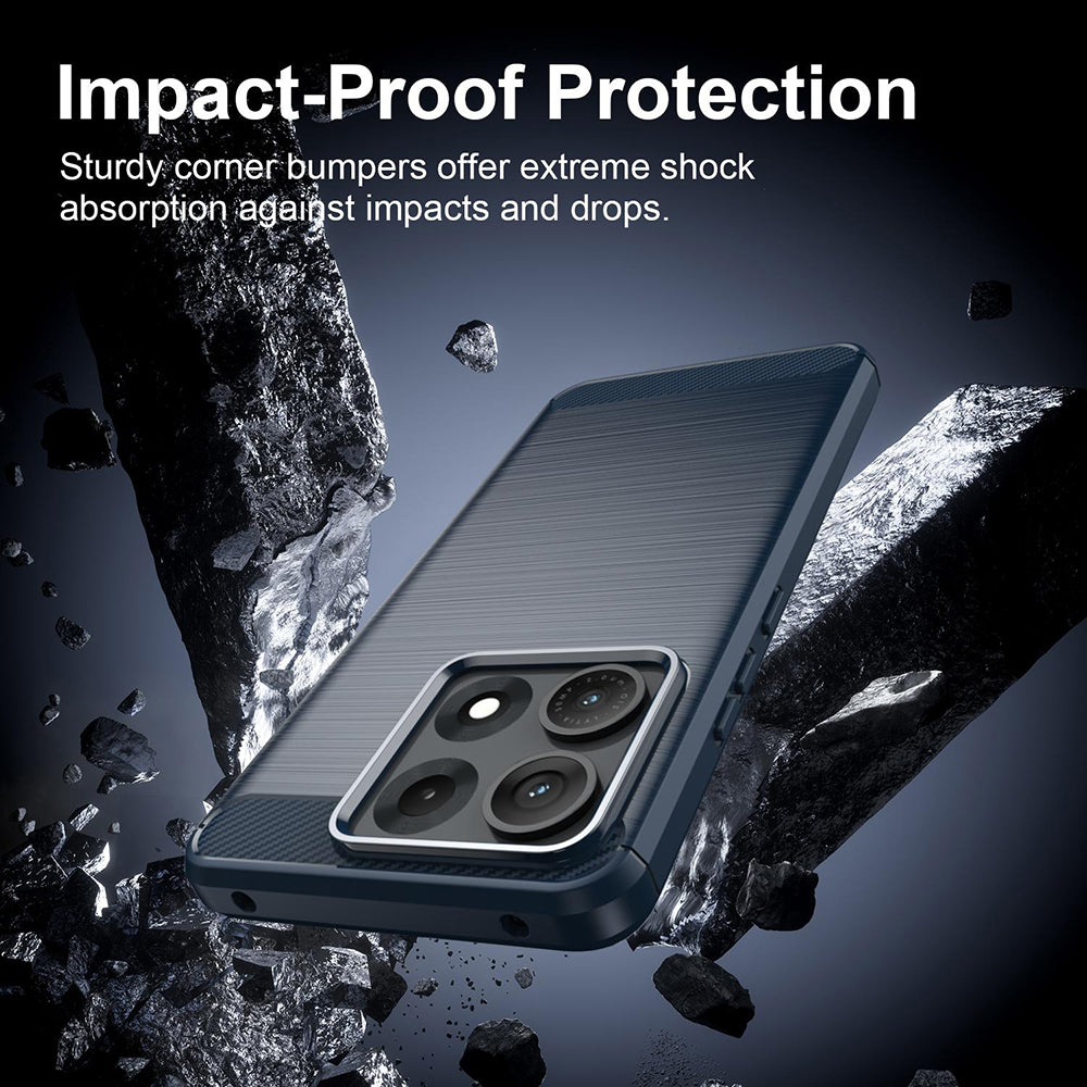 Case for Motorola Edge 70 Max, Techsuit, Carbon, Blue