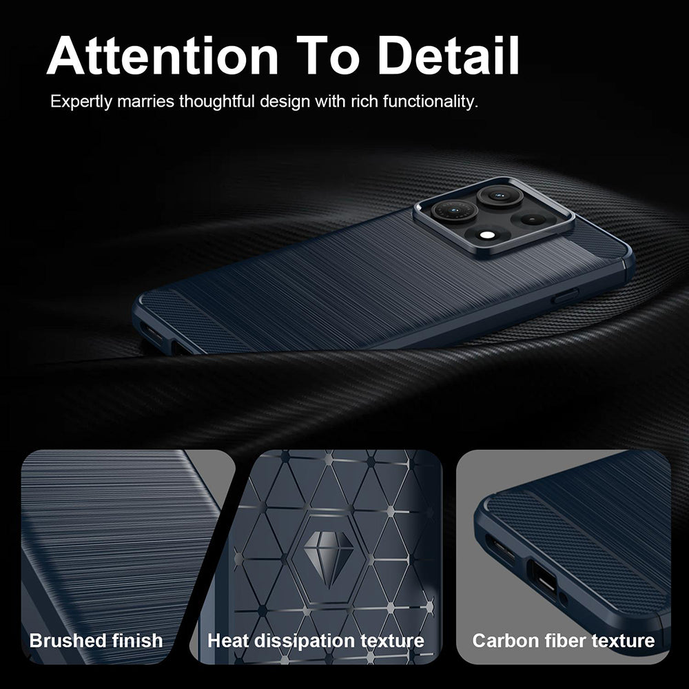 Case for Motorola Edge 70 Max, Techsuit, Carbon, Blue
