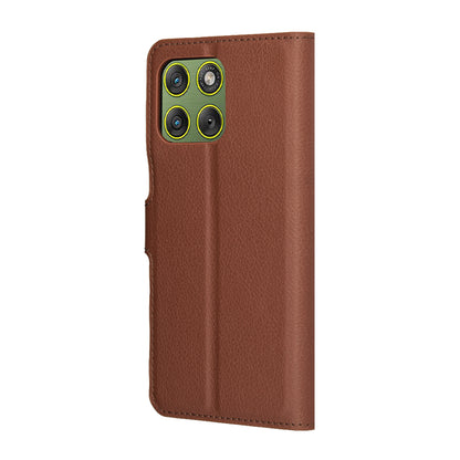 Case for Motorola Edge 70, Techsuit, Leather Folio, Brown