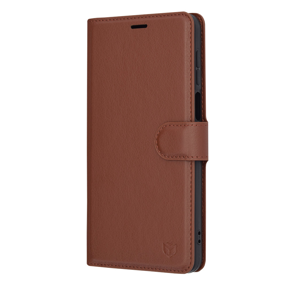 Case for Motorola Moto G14, Techsuit, Leather Folio, Brown
