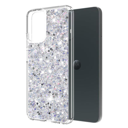Case for Motorola Moto G14, Techsuit, Sparkly Glitter, White