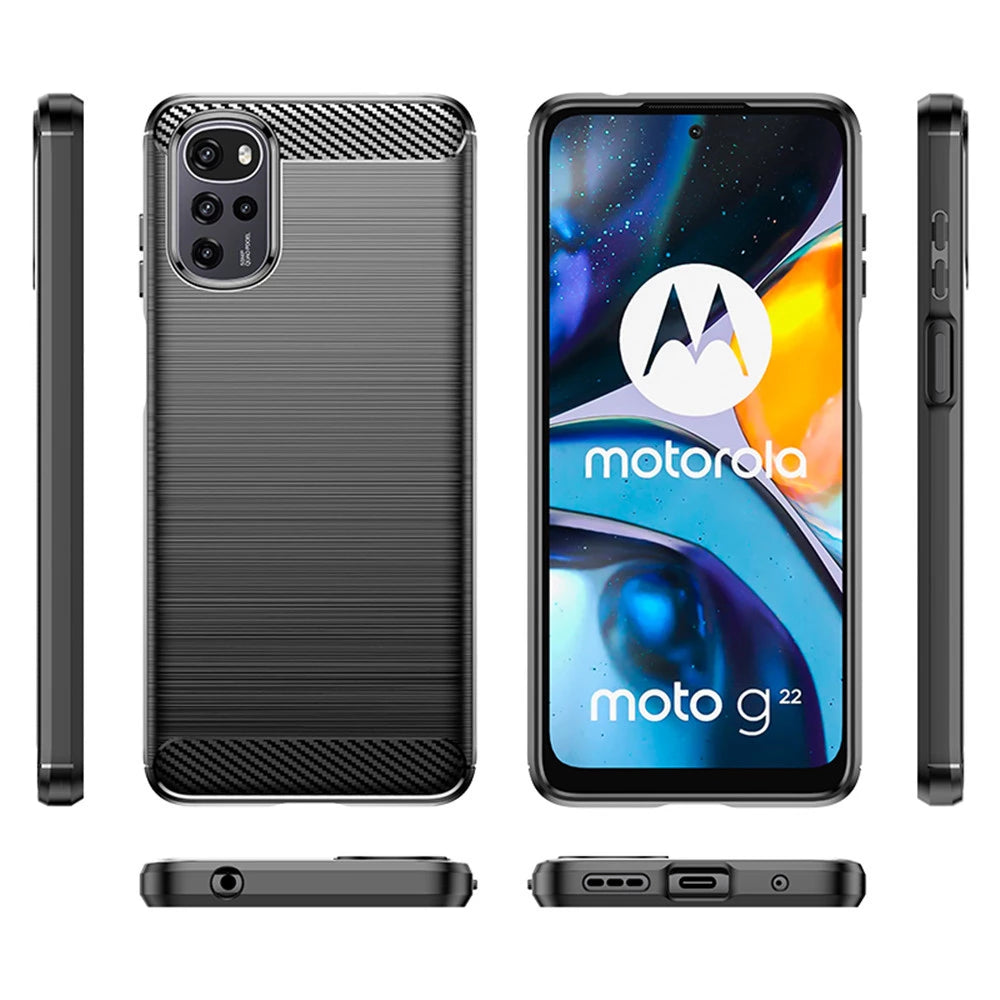 Case for Motorola Moto G22, Techsuit, Carbon, Black
