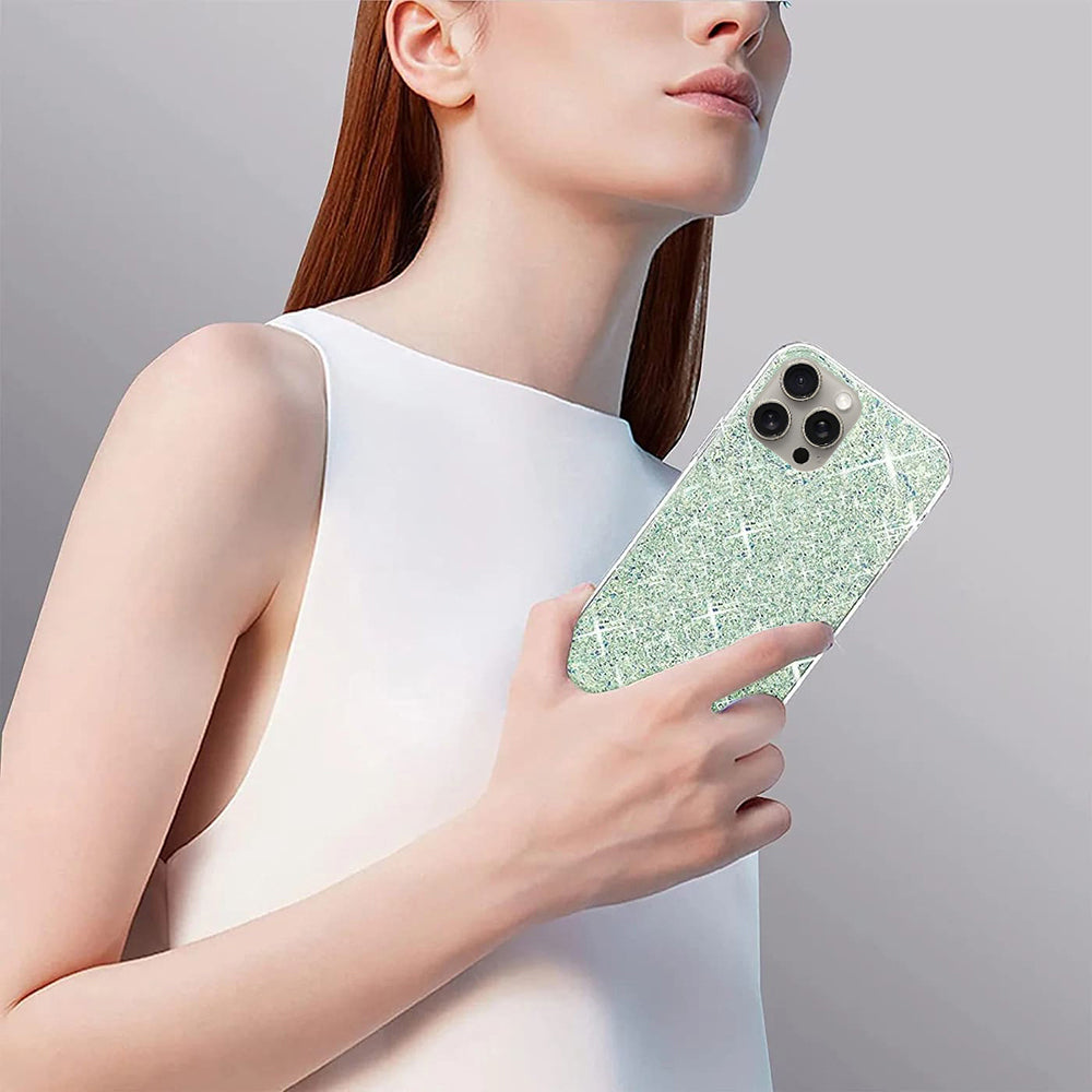 Case for Motorola Moto G45 / G34, Techsuit, Sparkly Glitter, Blue
