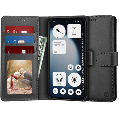 Case for Nothing Phone (3a) Lite, Techsuit, Diary Book, Black