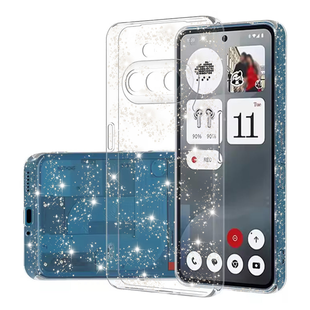 Case for Nothing Phone (3a), Techsuit, SparkleSkin, Transparent