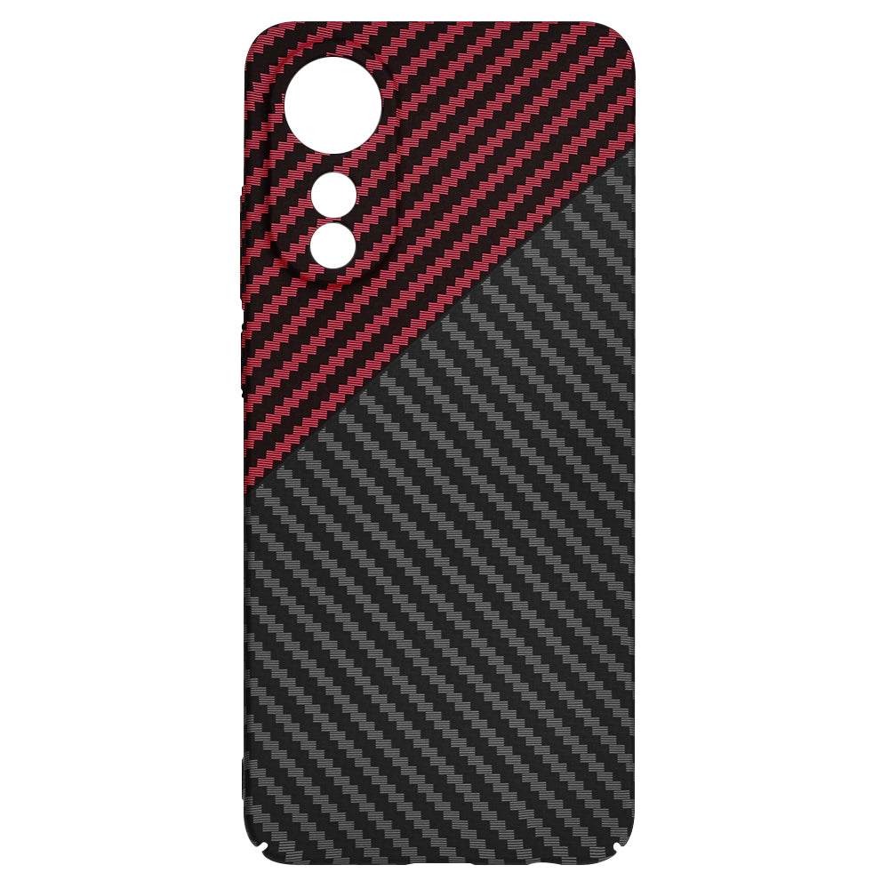 Case for Oppo A78 4G, Techsuit, Carbonite FiberShell, Black Red