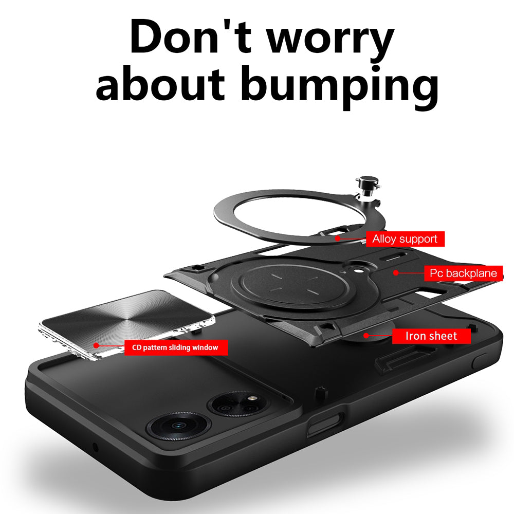Case for Oppo A98, Techsuit, CamGuard Pro, Black