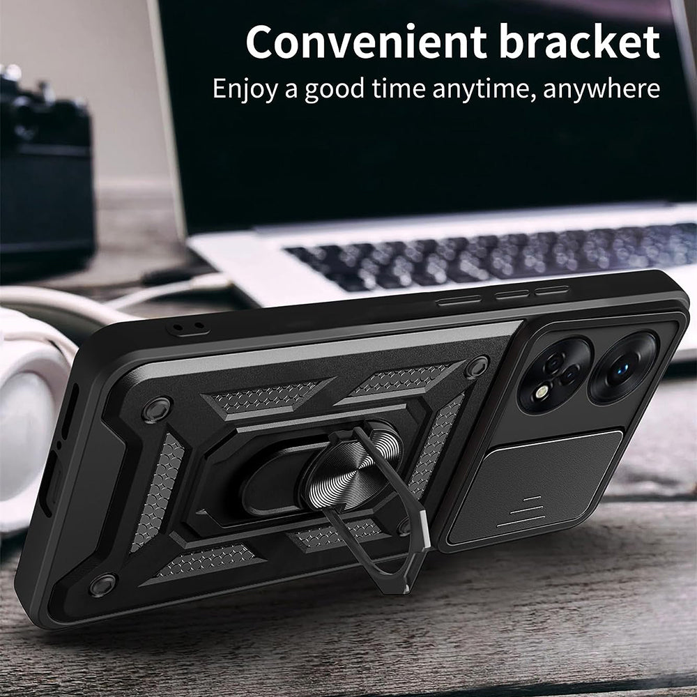 Case for Oppo A98, Techsuit, CamShield, Black