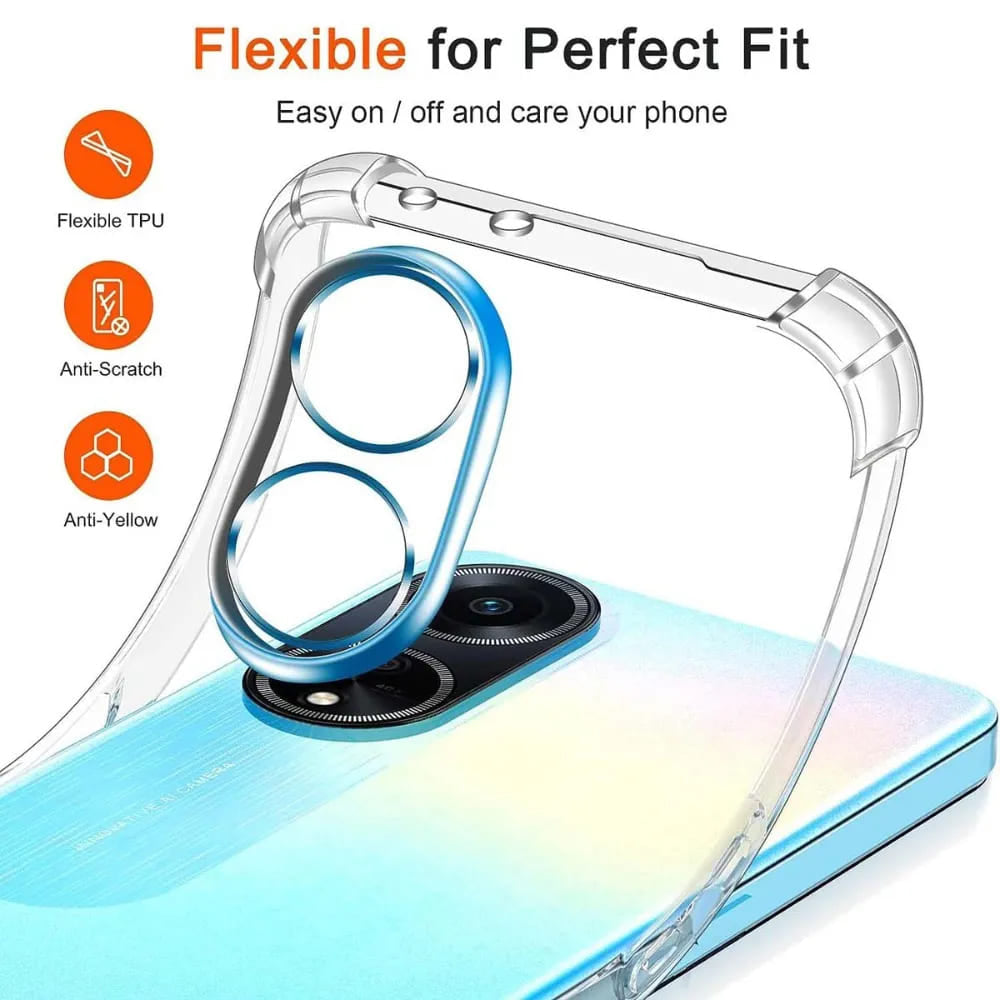Case for Oppo A98, Techsuit, Shockproof Clear, Transparent