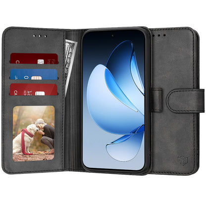 Case for Oppo Reno13, Techsuit, Diary Book, Black