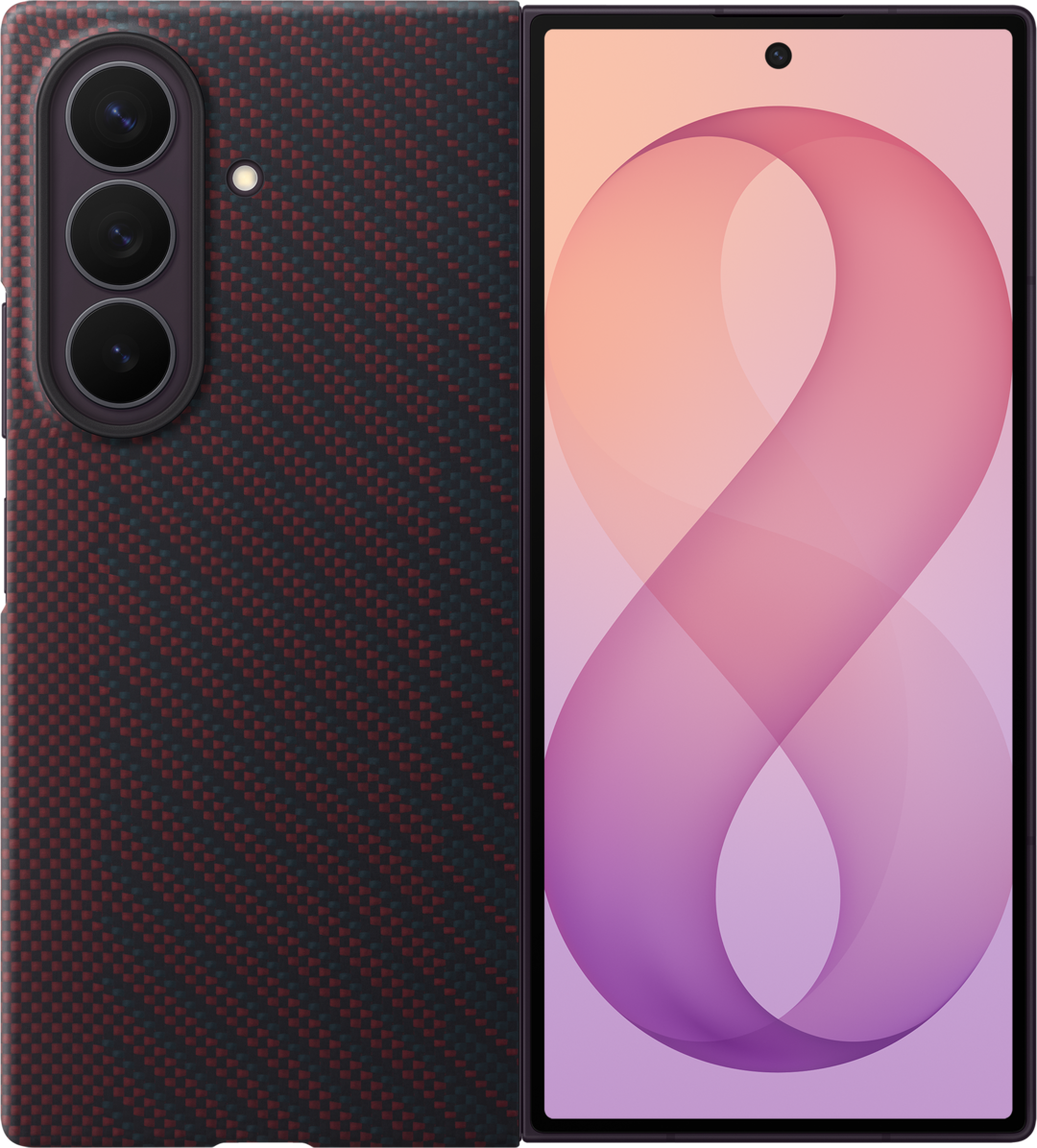 Case for Samsung Galaxy Z Fold8 Ultra F976, Carbon Magnet Case, Red EF-KF976SREGWW