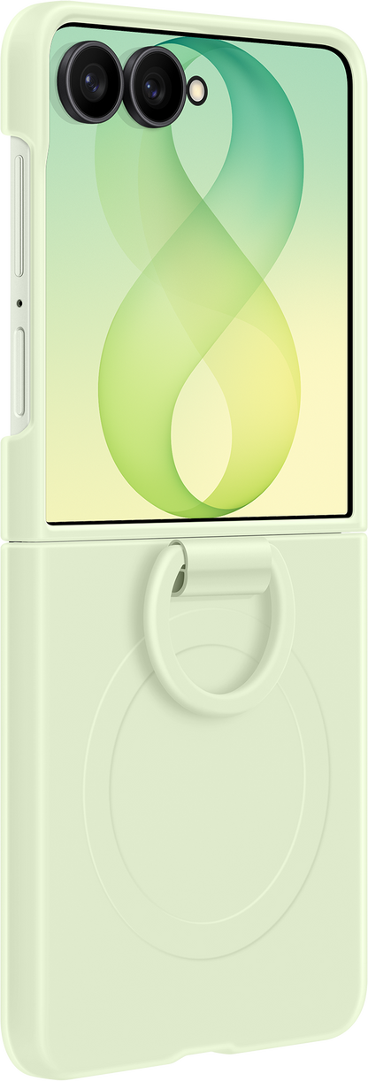 Case for Samsung Galaxy Z Flip8 F776, Silicone Ring Magnet, Green EF-EF776CGEGWW
