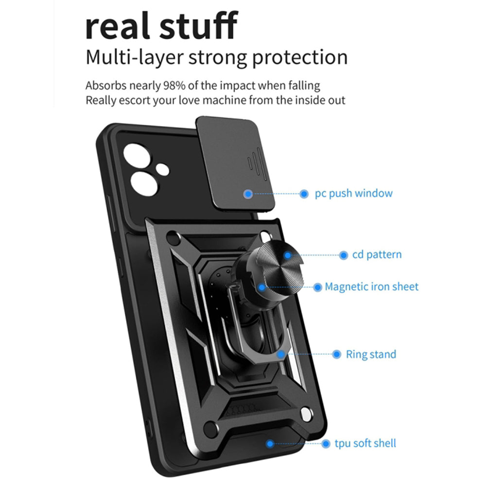 Case for Samsung Galaxy A04e A042 / M04 M045, Techsuit, CamShield, Black