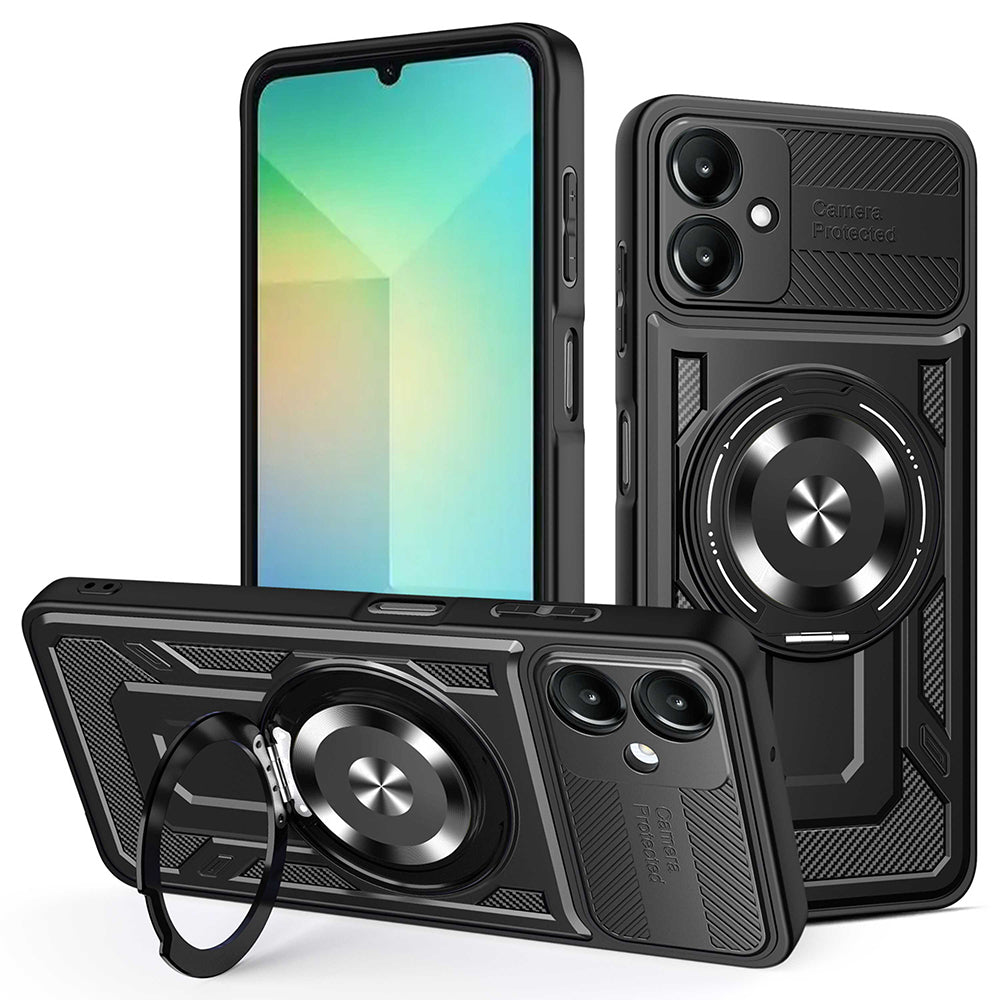 Case for Samsung Galaxy A06 A065, Techsuit, RuggedCam, Black