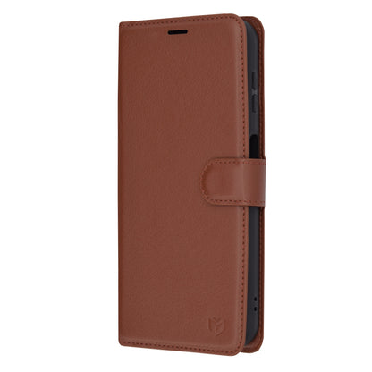 Case for Samsung Galaxy A14 A145 / A14 5G A146, Techsuit, Leather Folio, Brown