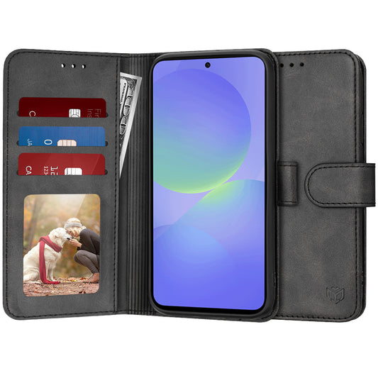 Case for Samsung Galaxy A36 A366, Techsuit, Diary Book, Black