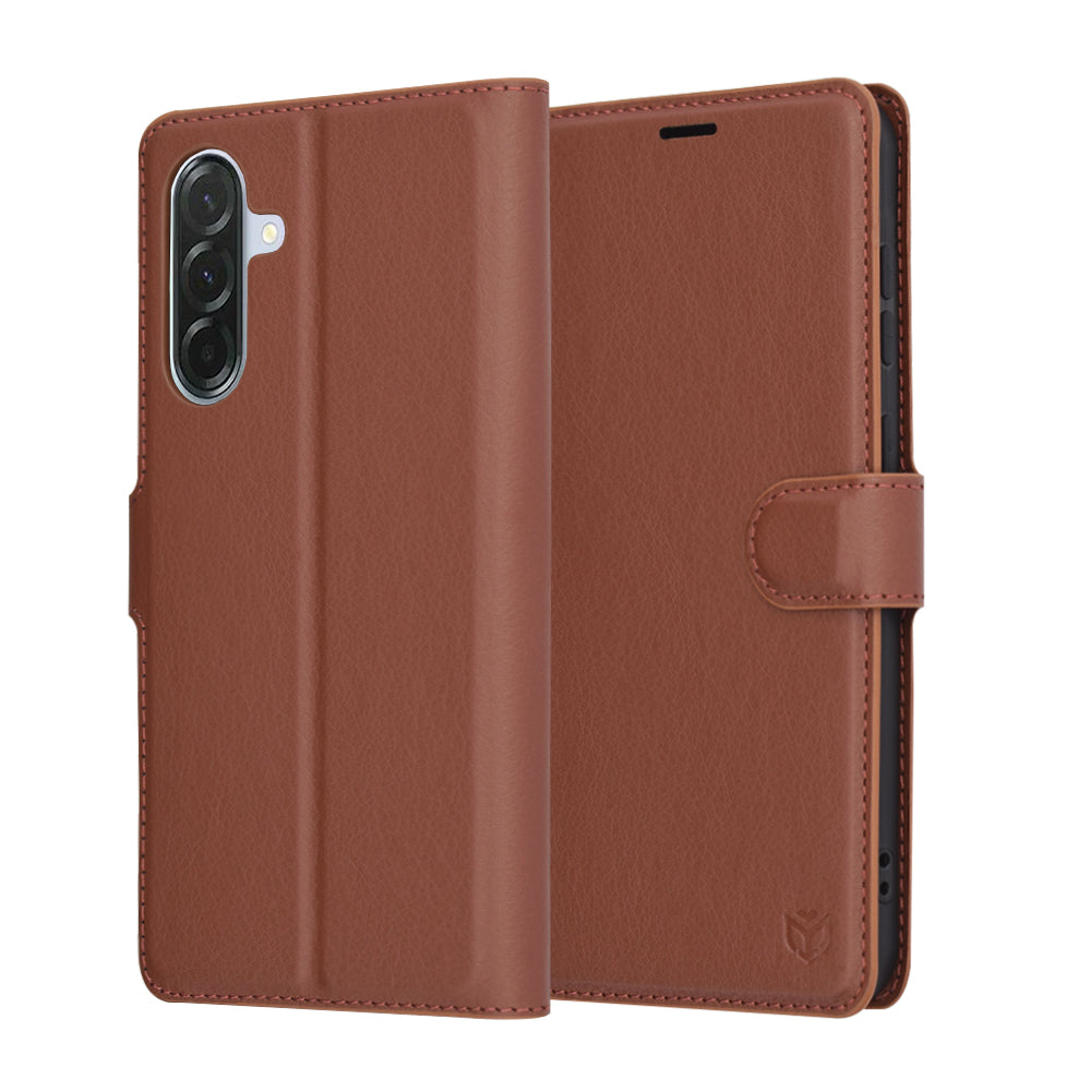 Case for Samsung Galaxy A36 A366, Techsuit, Leather Folio, Brown