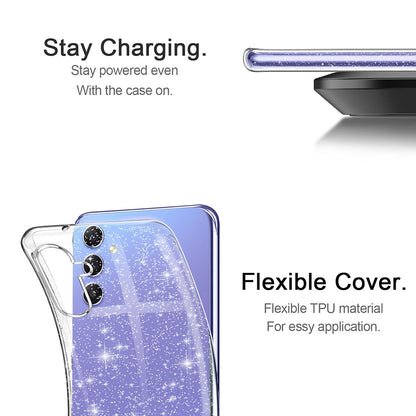 Case for Samsung Galaxy A54 A546, Techsuit, SparkleSkin, Transparent