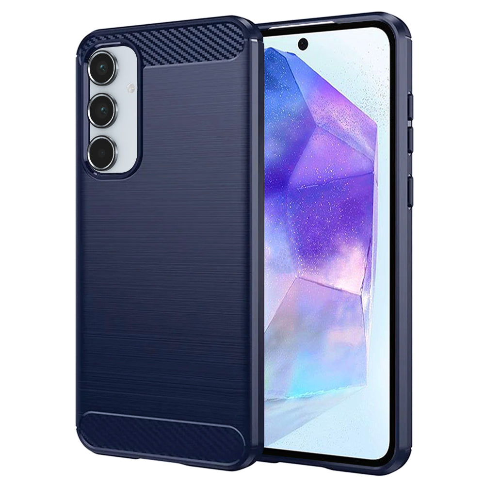 Case for Samsung Galaxy A55 5G A556, Techsuit, Carbon, Blue