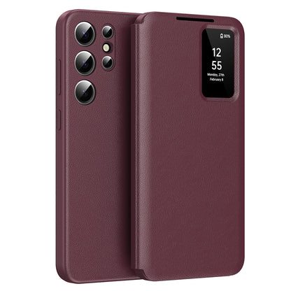 Case for Samsung Galaxy S22 Ultra 5G S908, Techsuit, SmartView, Red