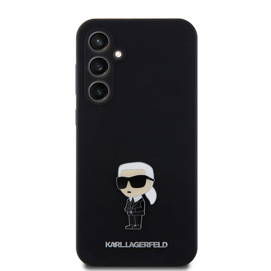Case for Samsung Galaxy S23 FE S711, Karl Lagerfeld, Silicone Ikonik Karl Metal, Black