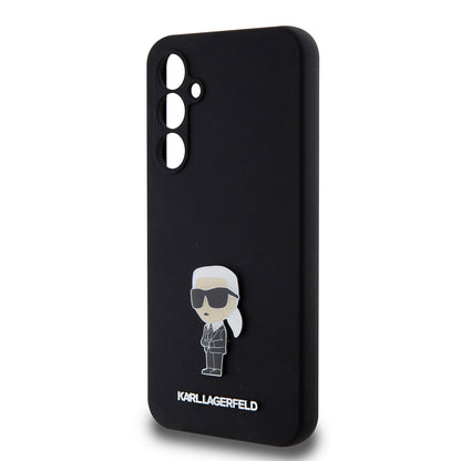 Case for Samsung Galaxy S23 FE S711, Karl Lagerfeld, Silicone Ikonik Karl Metal, Black