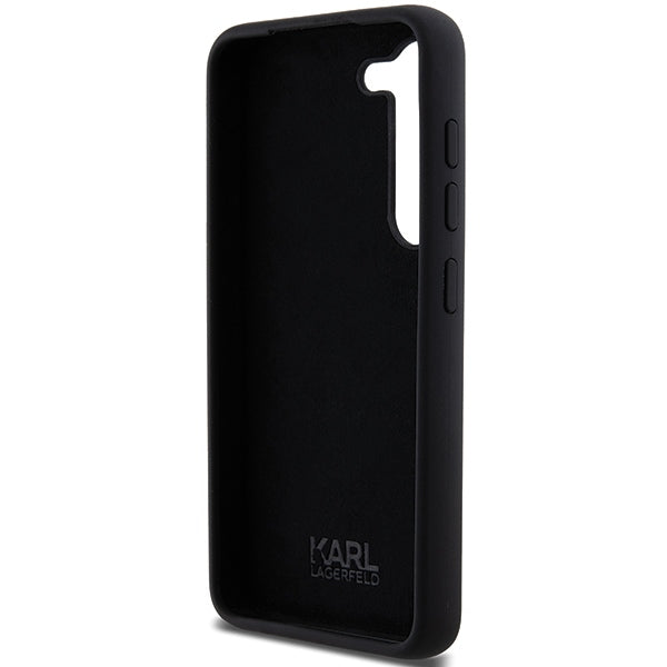 Case for Samsung Galaxy S23+ S916, Karl Lagerfeld, Silicone Ikonik Karl Metal, Black
