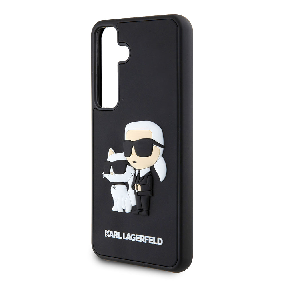 Case for Samsung Galaxy S24 S921, Karl Lagerfeld, 3D Rubber Karl & Choupette, Black