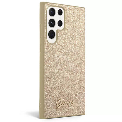 Case for Samsung Galaxy S24 Ultra S928, Guess, Glitter Script, Gold