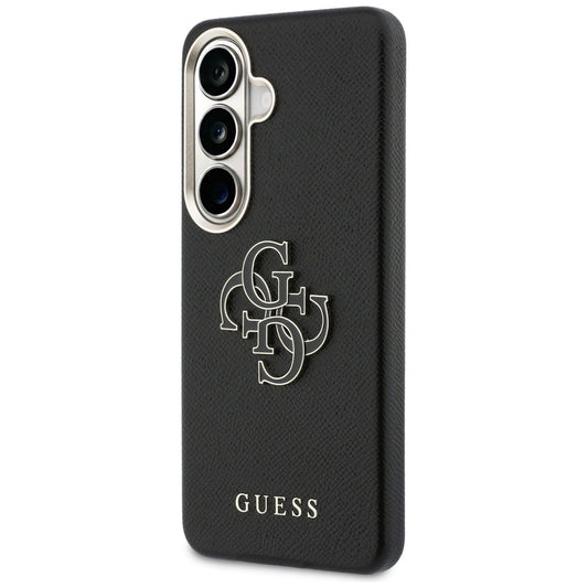 Case for Samsung Galaxy S26 Plus S947, Guess, 4G Grained Big and Classic Logo, Black