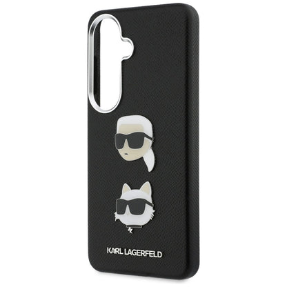 Case for Samsung Galaxy S26 S942, Karl Lagerfeld, Saffiano Karl & Choupette's Head Pin, Black