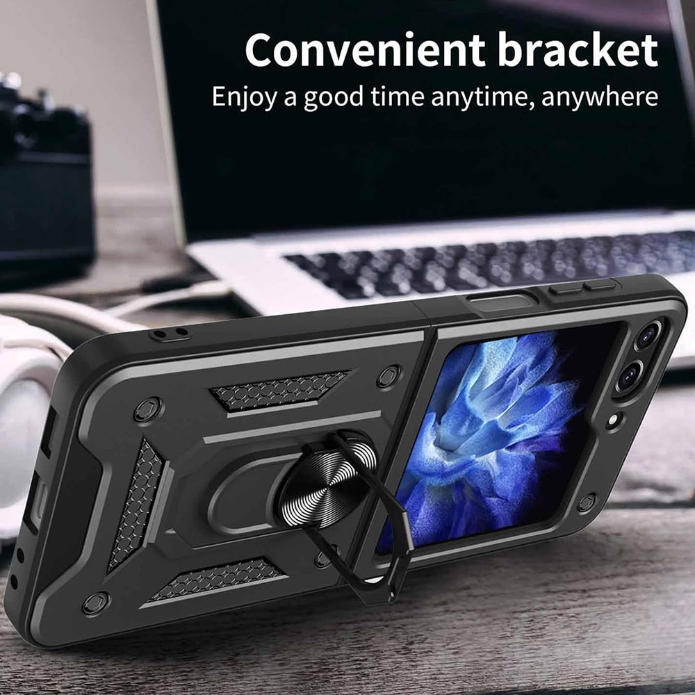 Case for Samsung Galaxy Z Flip7 FE F761 / Z Flip6 F741, Techsuit, CamShield, Black