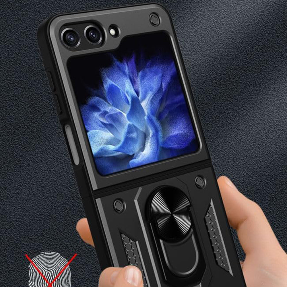 Case for Samsung Galaxy Z Flip7 FE F761 / Z Flip6 F741, Techsuit, CamShield, Black