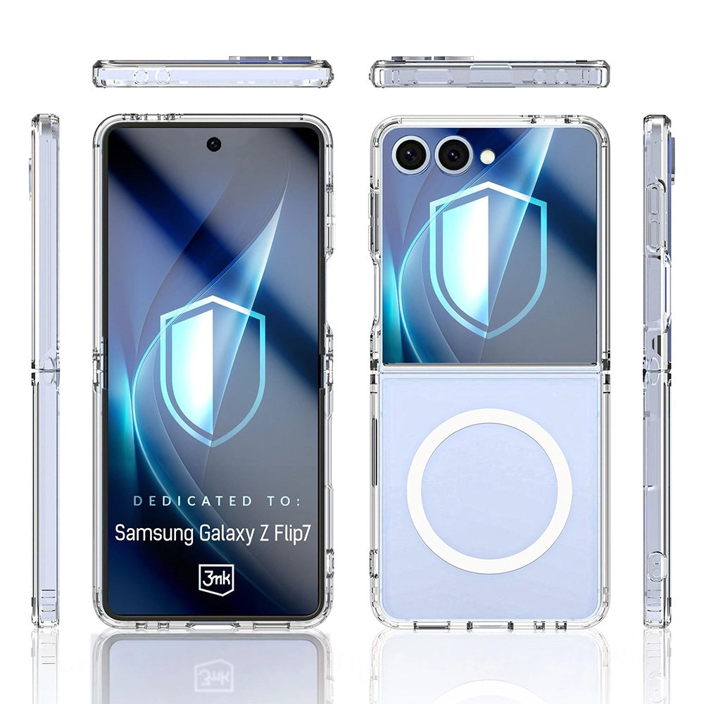 MagSafe Case for Samsung Galaxy Z Flip7 F766, 3MK, Armor MagCase, Transparent