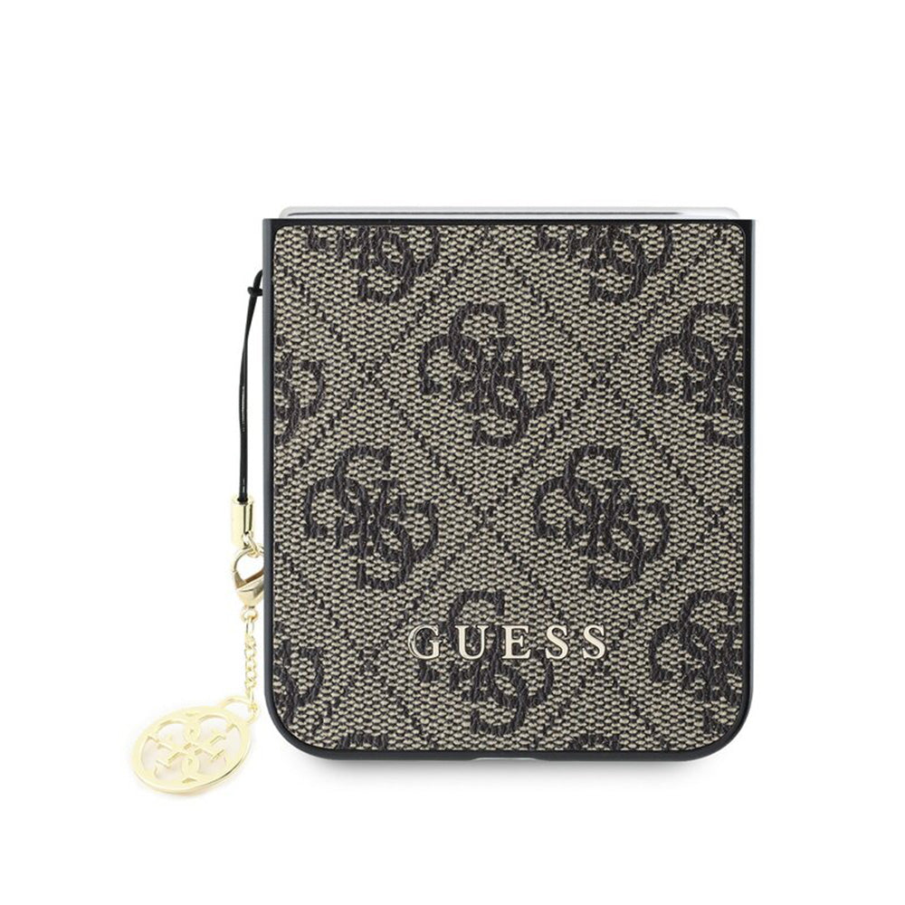 Case for Samsung Galaxy Z Flip7 FE F761 / Z Flip6 F741, Guess, 4G Charm, Brown