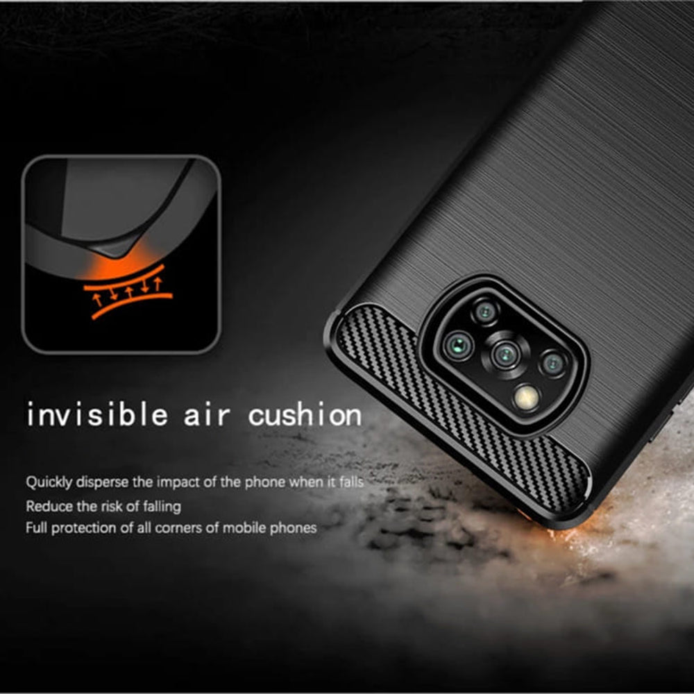 Case for Xiaomi Poco X3 Pro / X3 NFC / X3, Techsuit, Carbon, Black