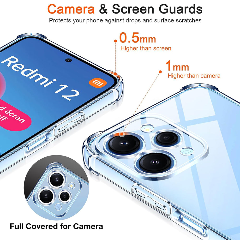 Case for Xiaomi Redmi 12 5G / 12, Techsuit, Shockproof Clear, Transparent