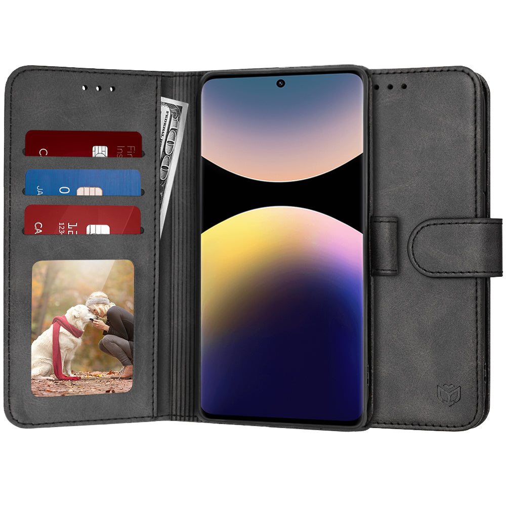 Case for Xiaomi Redmi Note 14 Pro+ 5G, Techsuit, Diary Book, Black