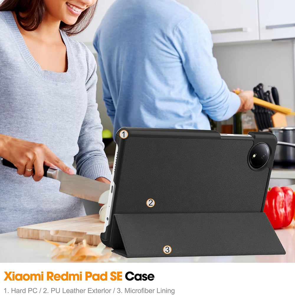 Case for Xiaomi Redmi Pad SE 8.7, Techsuit, FoldPro, Black