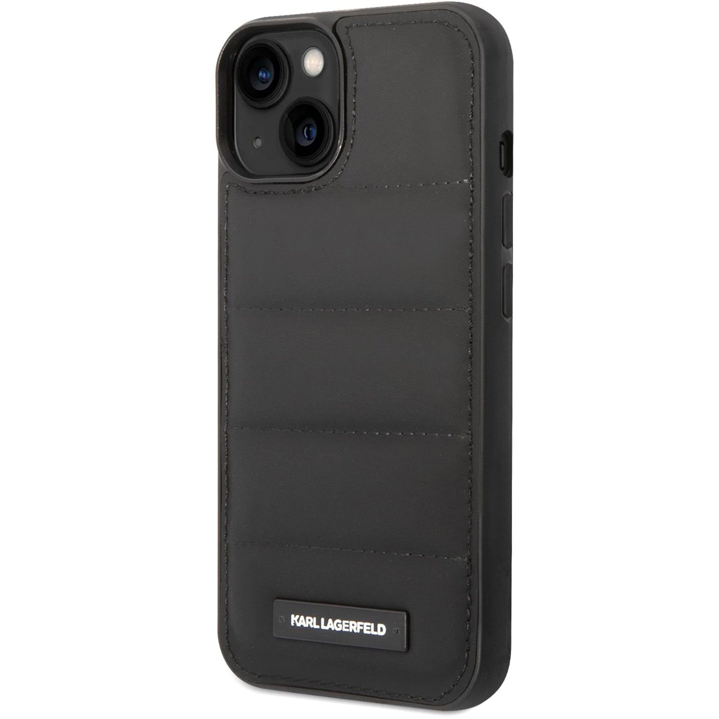 Case for Apple iPhone 14 Plus, Karl Lagerfeld, Quilted Puffy Metal Logo, Black