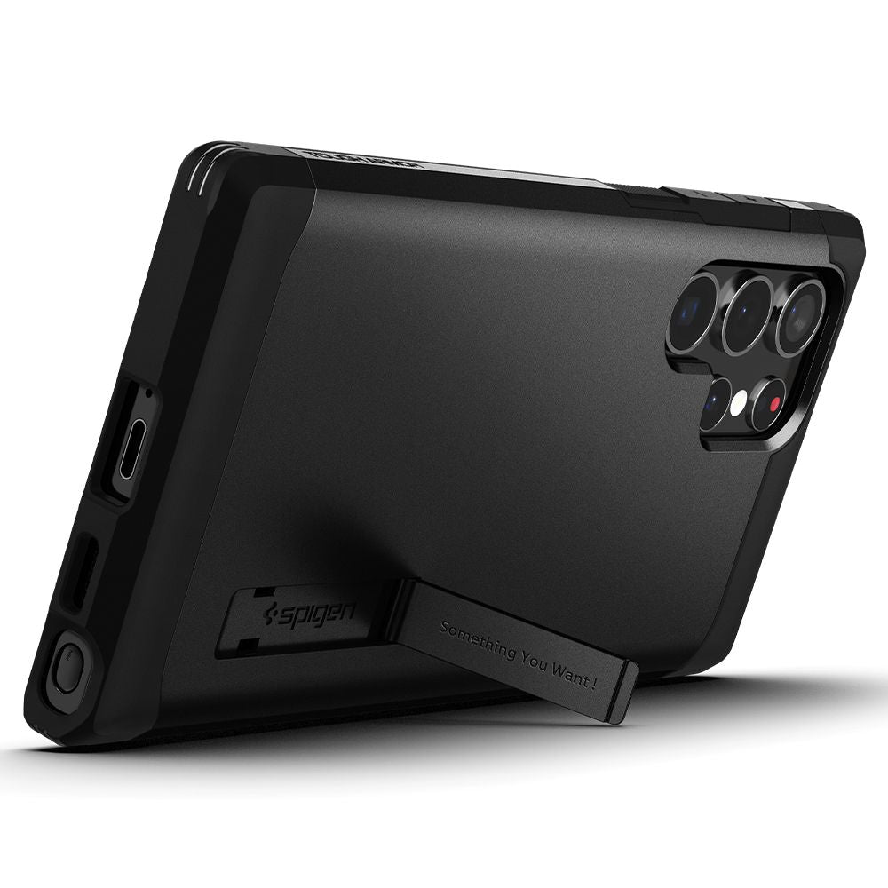 Case for Samsung Galaxy S22 Ultra 5G S908, Spigen, Tough Armor, Black ACS03923