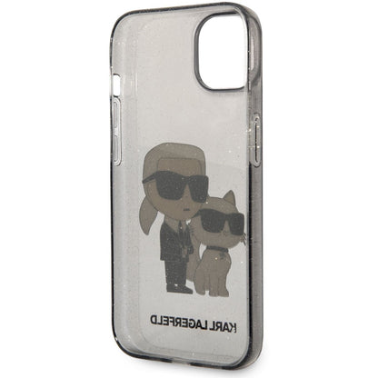 Case for Apple iPhone 14 Plus, Karl Lagerfeld, IML Glitter Karl and Choupette NFT, Black