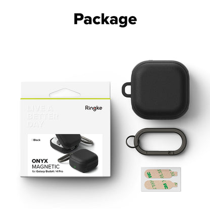 Ringke Onyx Magnetic Case for Samsung Galaxy Buds4 / Buds4 Pro, Black