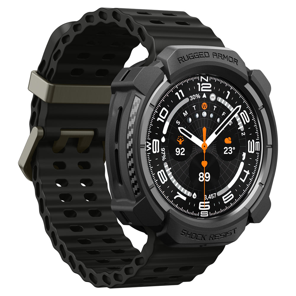 Spigen Rugged Armor Case for Samsung Galaxy Watch Ultra2, Matte Black ACS11611