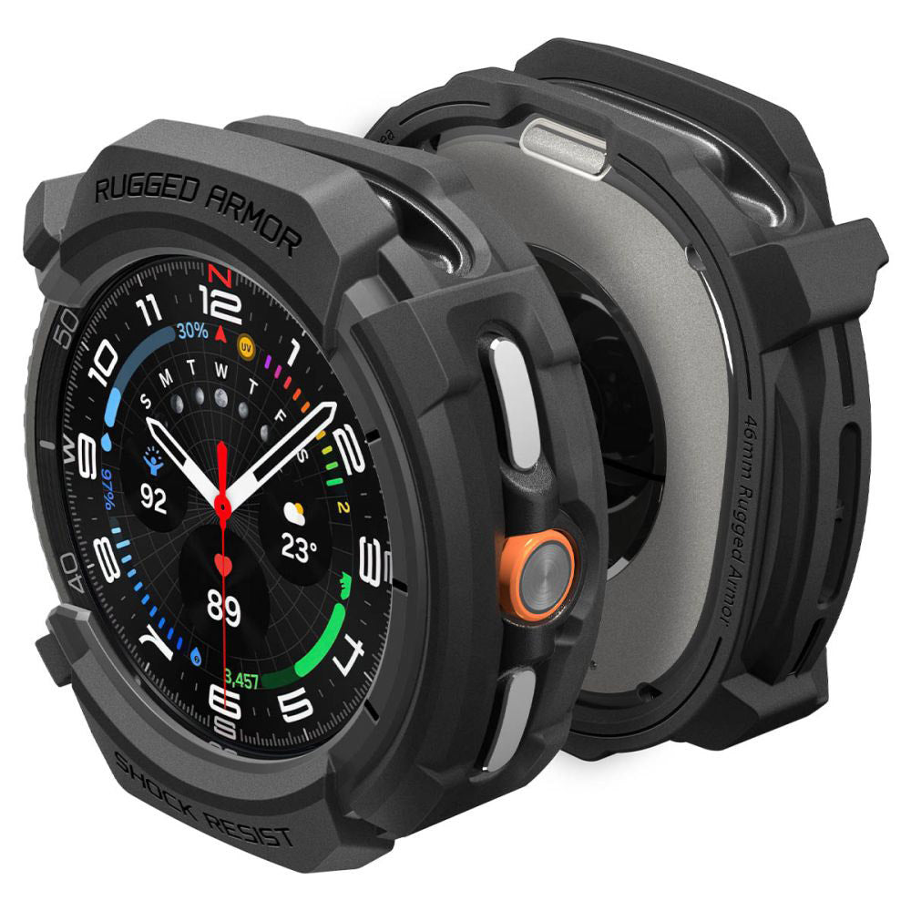 Spigen Rugged Armor Case for Samsung Galaxy Watch8 Classic, Matte Black ACS10012