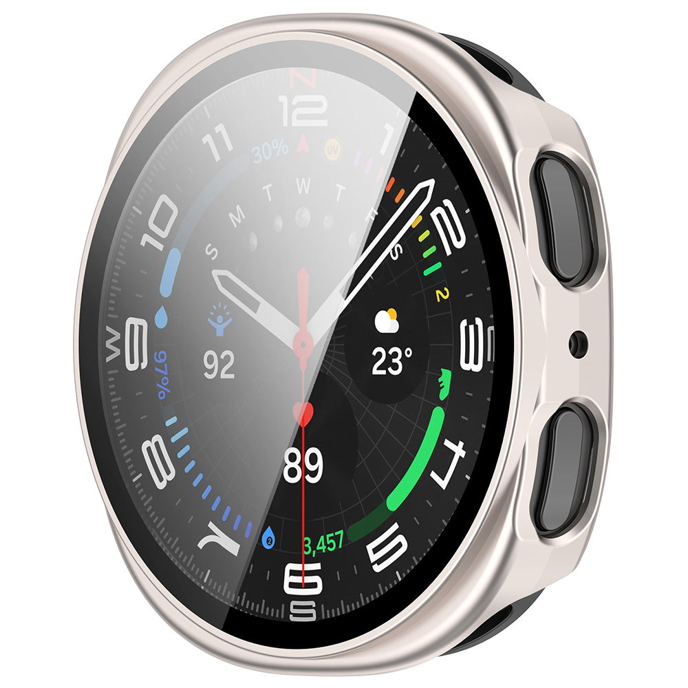 Techsuit Defense360 Pro Case for Samsung Galaxy Watch9 / Watch8 40mm, Pearl Silver