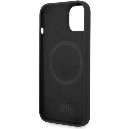 MagSafe Case for Apple iPhone 14 Plus, Karl Lagerfeld, Liquid Silicone Karl Head, Black